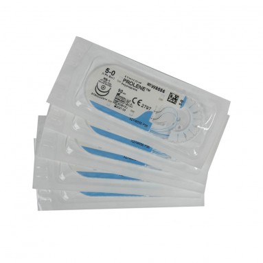  W8556 Пролен синий М1 (5/0) 90см две иглы колющие RB-1 17мм  фото