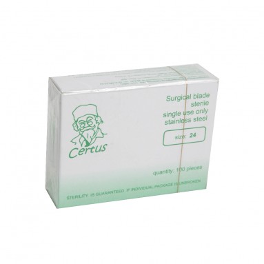  Лезвие хирург. стер. р-р24 CERTUS нержавеющая  сталь №100  фото