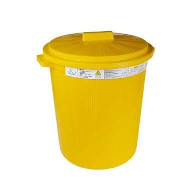  Контейнер МК-06 д/хранения транспорт. и утил мед. отходов 20л желтый кл.Б с н/фикс. крыш.  фото