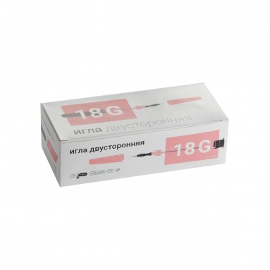  Игла двусторонняя д/взятия проб крови 18G (1,2х38мм) к вак. пробиркам розовая №100  фото
