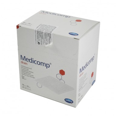  Салфетка стерильная MEDICOMP drain - 10 х 10 см; 6 слоёв; 25 х 2 шт (421535)  фото