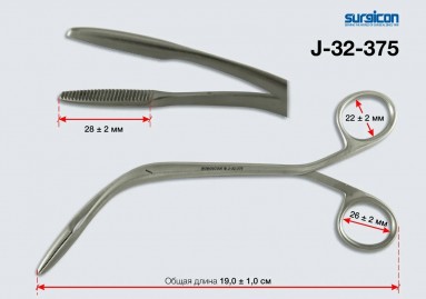  Щипцы гортанные д/извлечения инородных тел 19см Щ-4 J-32-375  фото