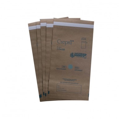  Пакет бумажный крафт 'СтериТ' 115*200 самозакл.универ. индикатор №100  фото