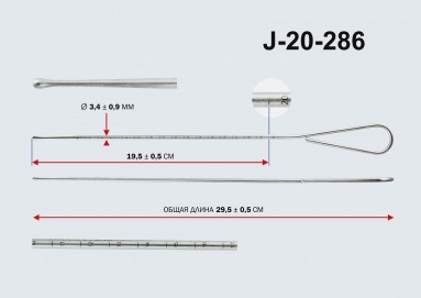  Зонд маточный с делениями прямой J-20-286  фото