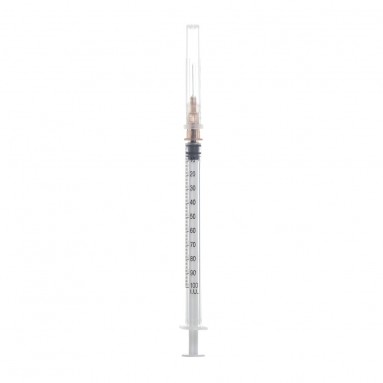  Шприц одноразовый 1мл INEKTA  трехдетальный стерильный импортный с иглой 0,45х13мм (26G*1/2') (подходит для введения инсулина)  фото