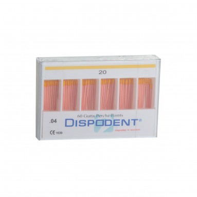  Штифты гуттаперчевые #20 конус 04 №60 Dispodent  фото