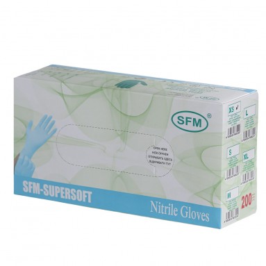  Перчатки SFM НИТРИЛОВЫЕ ГОЛУБЫЕ  н/стер. XS (оч.мал.6) | СФМ, 10%  фото