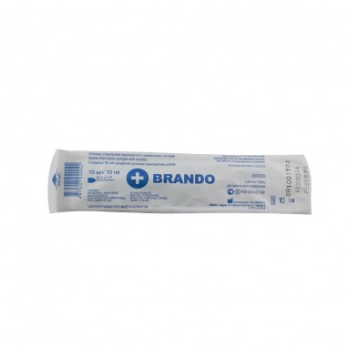  Шприц однор. 10мл 3-х комп.с иглой 22G х 1 1/2' (0,7х38 мм) BRANDO  фото