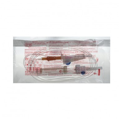  Система Трансфузионная для переливания крови (пластик. шип), игла 1,20 х 40 - 18G  фото