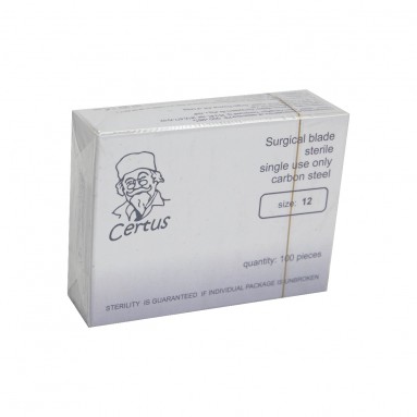  Лезвие хирург. стер. р-р12 CERTUS углеродистая сталь №100  фото