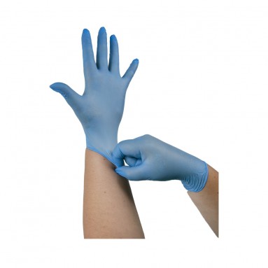  Перчатки нитрил. смотр. неопудр. текст. н/ст. ГОЛУБЫЕ. 3,0 гр. M  фото