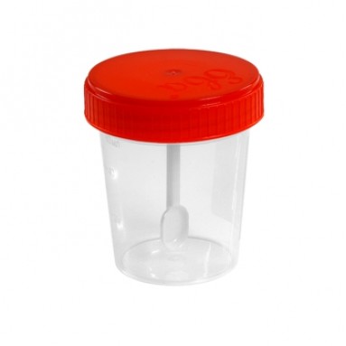  Контейнер для биопроб полимерный 60мл со шпателем в стерильный в индивидуальной упаковкеINEKTA  фото