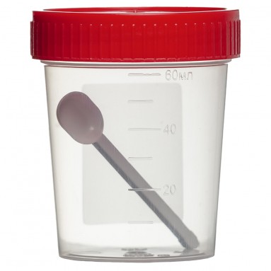  Контейнер для биопроб полимерный 60мл со шпателем в стерильный в индивидуальной упаковкеINEKTA  фото