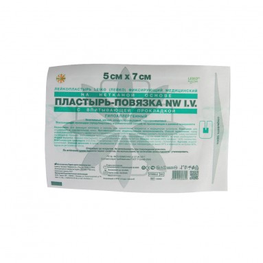  Пластырь-повязка LEIKO фиксир. д/внутривен. катетеров NW I.V. 5*7см с абс.подуш. 133863  фото