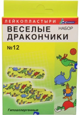  Лейкопластырь бактерицидный набор детский  'Веселые дракончики' №12, С-Пласт  фото