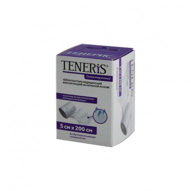  Лейкопластырь TENERIS 5см х 200см фиксирующий на нетканой основе  в рулоне  фото