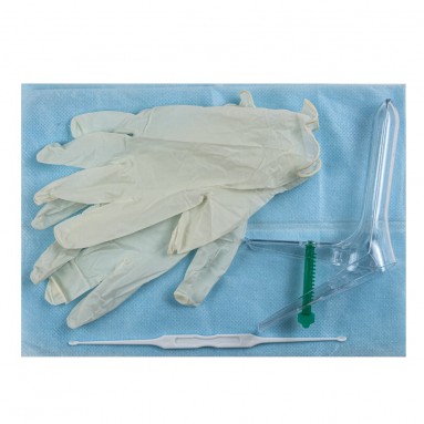  Набор гинекологический Ева с ложкой Фолькмана №3 (зеркало прозрачное L, перчатки неопудренные) INEKTA  фото