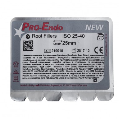  Каналонаполнители Про Эндо (Лентуло) #25-40 25мм №4 ассорт. (в блистере) 200609025290  фото