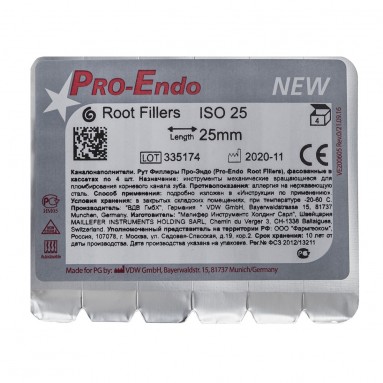  Каналонаполнители Про Эндо (Лентуло) #25 25мм №4 красные (в блистере) V200609025025  фото