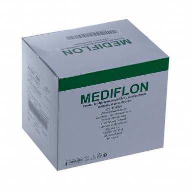  Катетер внутривенный INEKTA с инжекторным клапаном и фиксаторами Mediflon G16 №100  фото