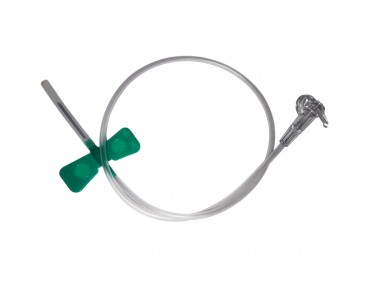  Игла(катетер)-бабочка для вливания в малые вены, 21G×3/4' (0,80мм×19мм), №100  фото