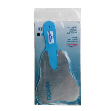  Зеркало пациента в форме зуба 17*14см (цвет корпуса голубой) | Кристи  Москва, 20%  фото