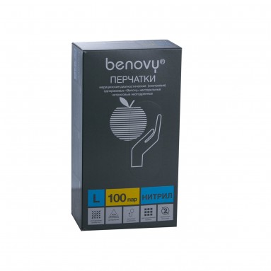  Перчатки Benovy нитрил. смотровые неопудр. текстур. голубой L | TG Medical, 10%  фото