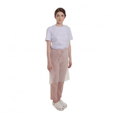  Фартук одноразовый п/э белый 76*120см №100  фото