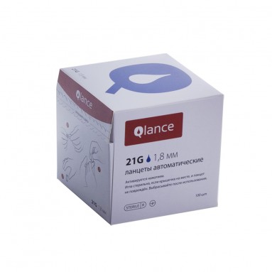  Ланцет 1,8мм 21G Qlance Universal стер. автомат. синий №100  фото