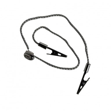  Зажим метал. д/салфеток с цепочкой с регулятором (хром) 60см  фото