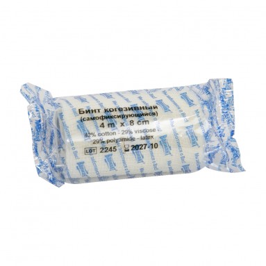  Бинт когезивный эластич. 4м * 8 см №1шт (самофиксирующийся) 'Вариант'  фото