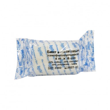  Бинт когезивный эластич. 4м * 6 см №10 (самофиксирующийся) 'Вариант'  фото