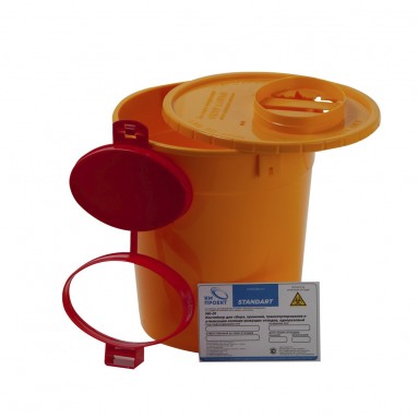  Контейнер МК-01 д/сбора острого инструм-я 3л желт.  фото