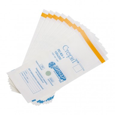  Пакет бум. белый влагопрочный самозакл.'СтериТ'100*200мм универсальный индикатор №100  фото