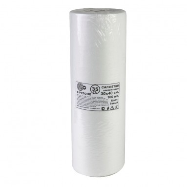  Салфетка спанлейс 30*40см  №100 белая  (рол.) 40 пл  фото