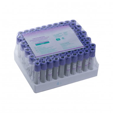  Пробирка вак. ЭДТА-К3 (фиолет.) 4мл (пластик) 13*75мм (Eximed) GD040EK3  №100  фото
