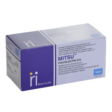  PGN500421 MITSU М1 (5/0) 75 см одна игла колющ. 17 мм (Полиглактин 910 плетен. с покрытием, фиолет.)  фото