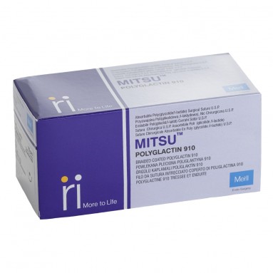  PGN402305 MITSU М1,5 (4/0) 70 см одна игла колющ. 16 мм (Полиглактин 910 плетен. с покрытием, фиолет.)  фото