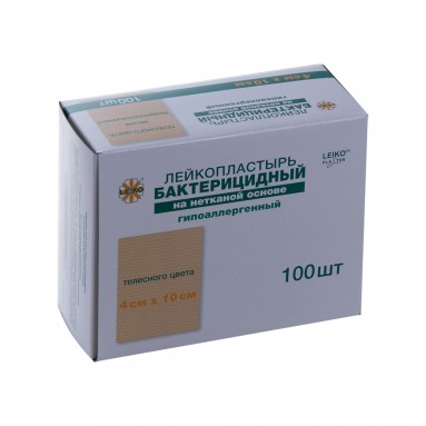  Лейкопластырь LEIKO бактер. неткан.основа телесный 4*10см стер. 213873  фото