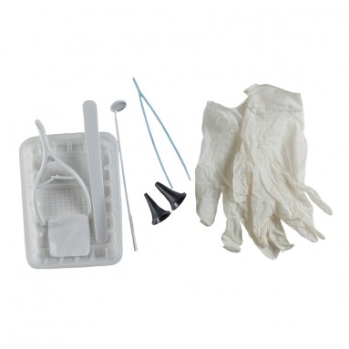  Набор ЕваЛор Тип 1 (зеркало нос.ТИП 2 №30, шпатель д/языка, воронка уш.№1,3, пинцет, , зеркало горт, перч, салфетки 3шт, лоток)  фото