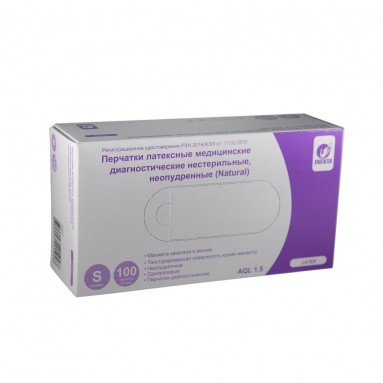  Перчатки  INEKTA  латекс. смотр. неопудр. текст. н/ст. S  фото