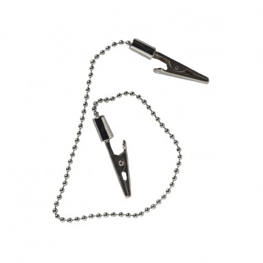  Зажим метал. д/салфеток с цепочкой без регулятора (хром) 42см  фото