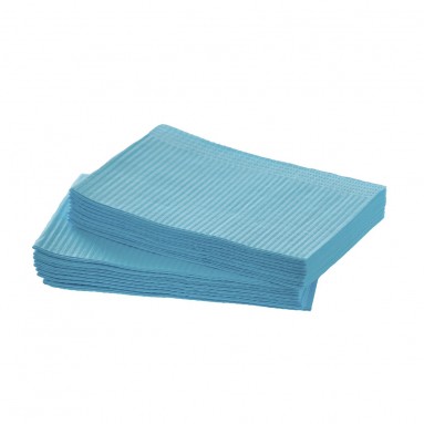  Салфетки д/пациентов нагрудные Премиум (2+1) слой. 33*45см №500 голубые  фото