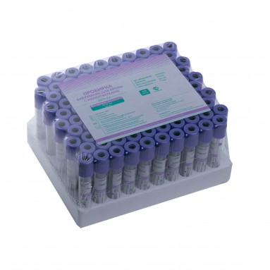  Пробирка вак. ЭДТА-К2 (фиолет.) 2мл №100 (пластик) 13*75мм (Eximed) GD020EK2  фото