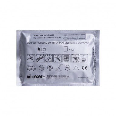  Электроды д/ЭКГ однораз.22*34мм, вспен, полиур, тв.гель, F9049/RU2234TAB №100  фото