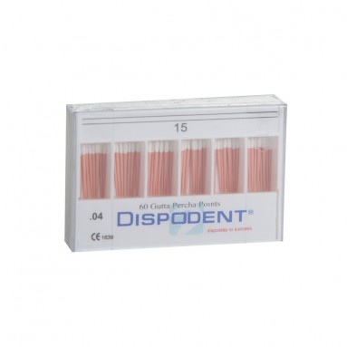  Штифты гуттаперчевые #15 конус 04 №60 Dispodent  фото