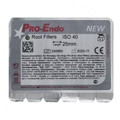  Каналонаполнители Про Эндо #40 25мм №4 черные (в блистере) V200609025040  фото