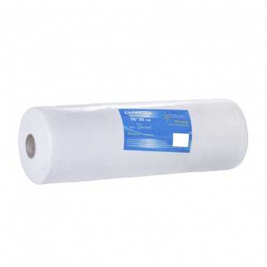  Салфетка спанлейс 30*30см White Line №100 белая (рол.)10280  фото
