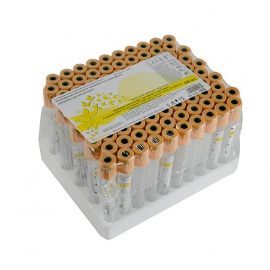  Пробирка вак. с активатором свертывания и гелем (желт.) 5мл (пластик) 13*100мм №100  фото