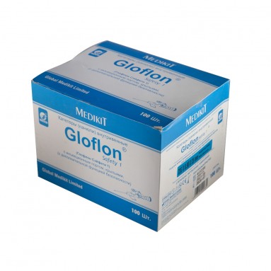  Катетер внутривен INEKTA Gloflon Safety 1 с инъекц. портом, крыльями, с функцией безопасности G22 №100  фото